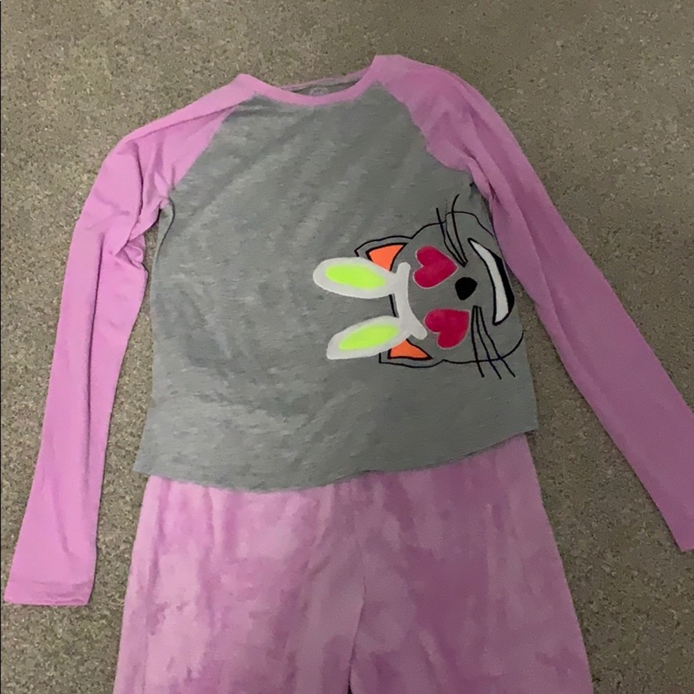 Pink bunny pajama set